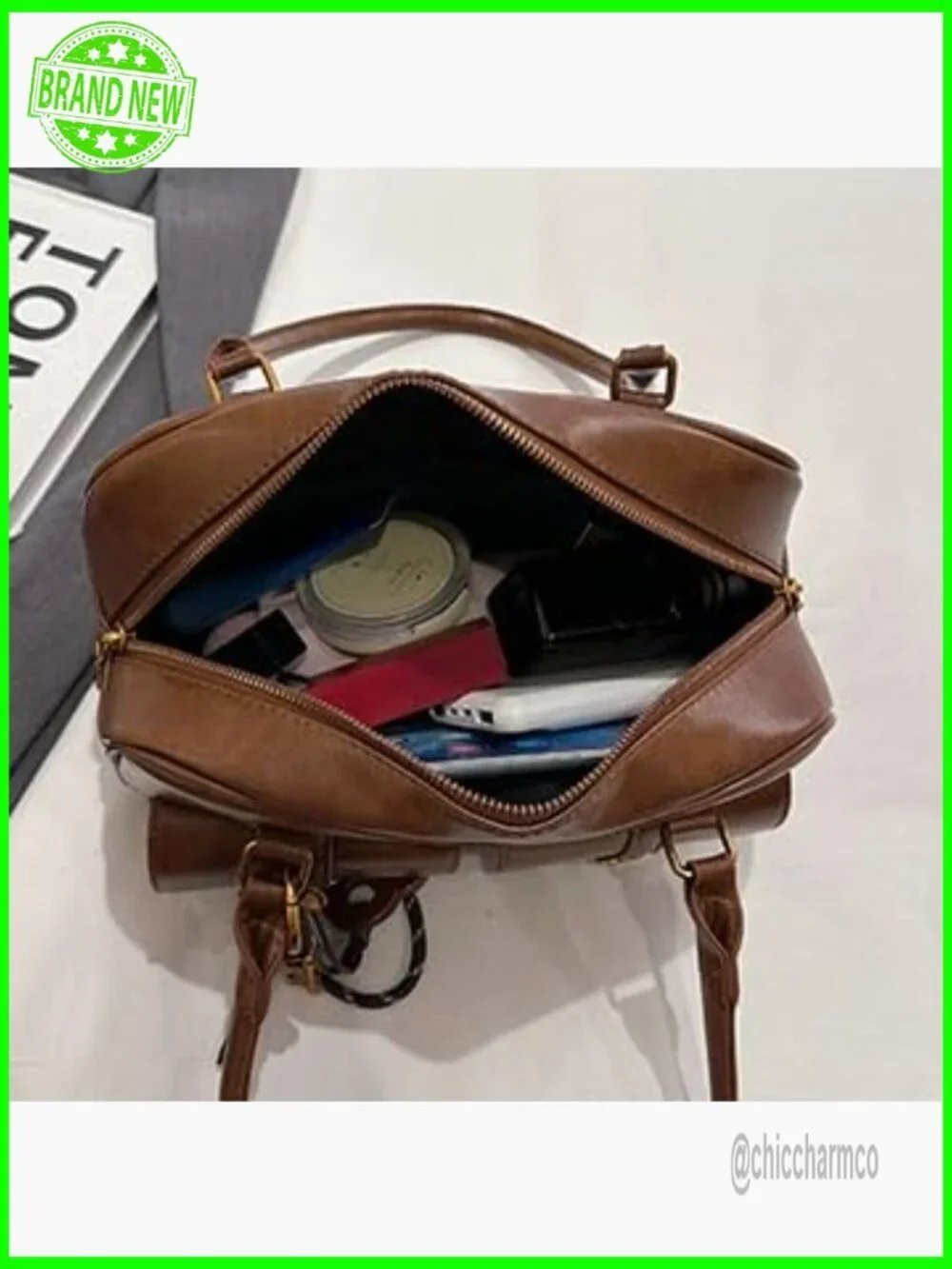 Vintage Hobo Shoulder Bag PU Leather Tote Top Handle Handbag